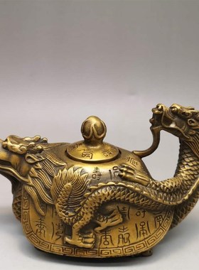 龙回首香炉摆件铜青龙回首龙x头壶龙回头龙龟壶万寿壶居家风水摆