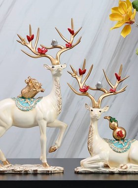 客厅电视背景墙两边的摆件小众高级感艺术装M饰摆设轻奢高档寓意