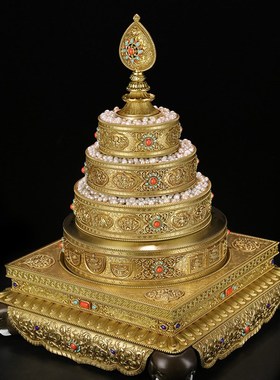 慧宝曼扎盘37堆密宗前行供修曼茶罗蔓I札漫达盘纯黄铜贡供用品摆