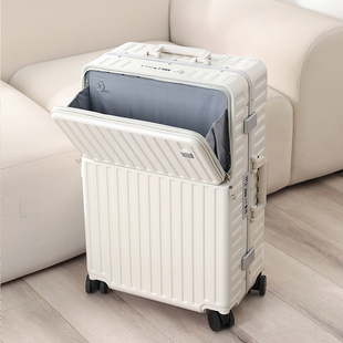 前置开口多功能行李箱女20寸登机拉杆箱男万向轮充电密码旅行箱子