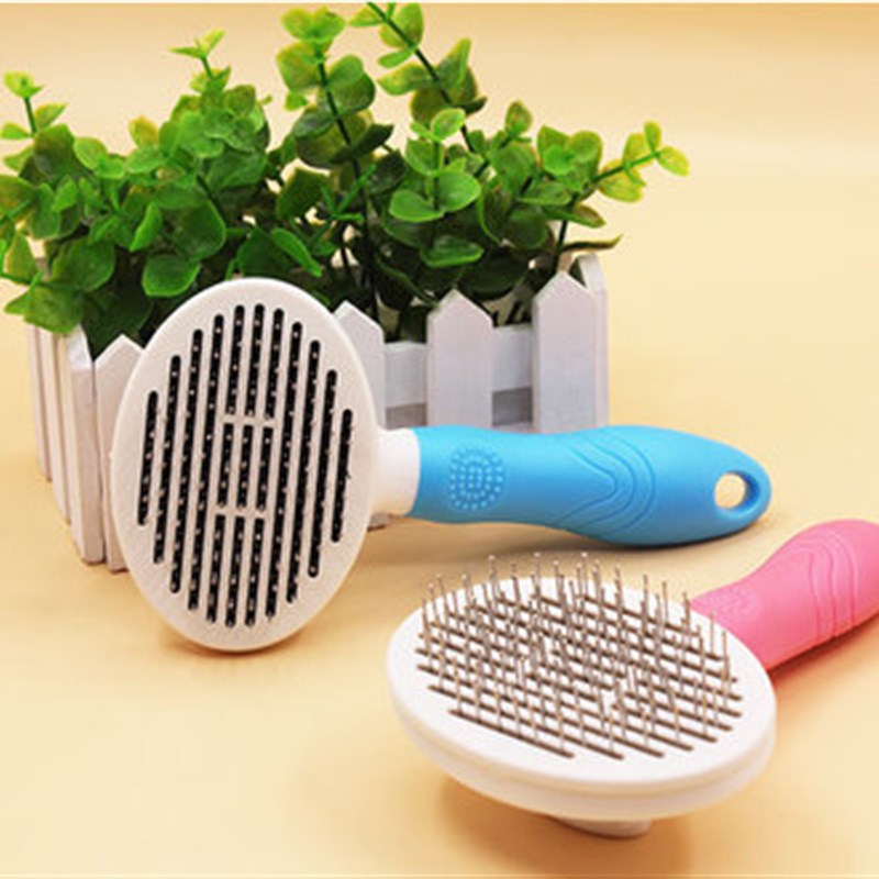 新款粗丝细丝高档防滑柄宠物梳子狗梳子自动褪毛梳狗刷子梳毛刷