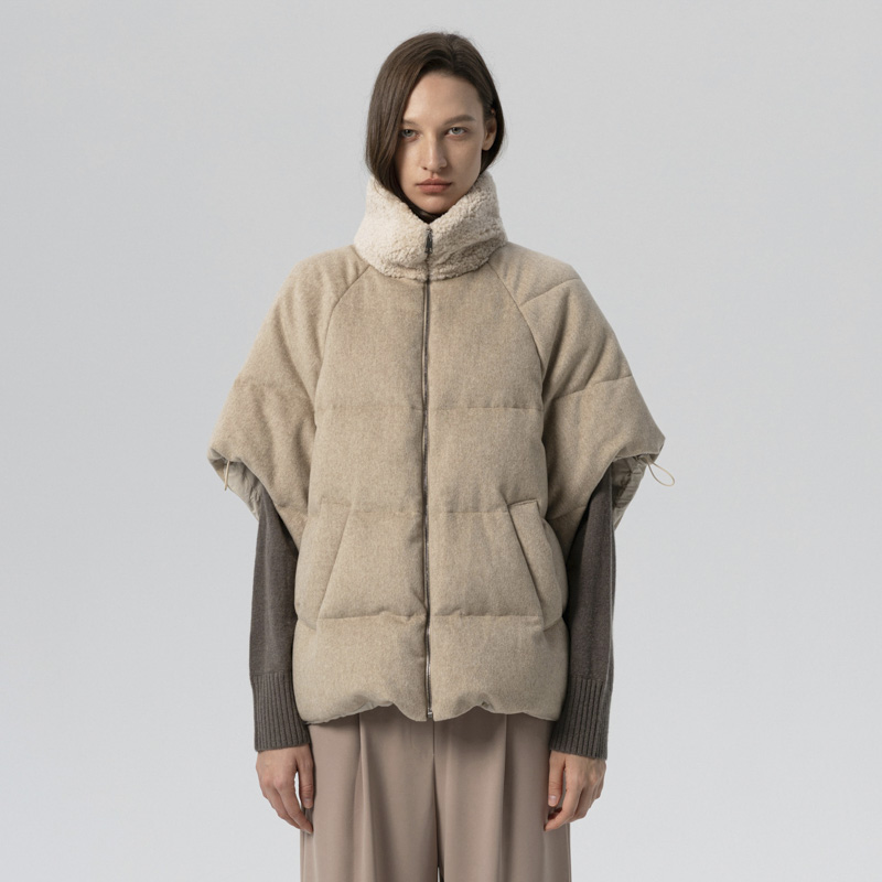 SIMONETTA RAVIZZA 25秋冬 Moby Loro简约羊羔毛领羽绒夹克外套
