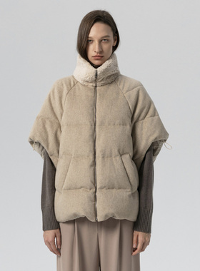 SIMONETTA RAVIZZA25秋冬 Moby Loro简约羊羔毛领羽绒夹克外套