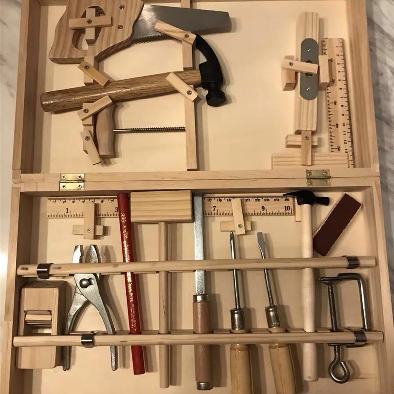 儿童仿真理木质工具箱拆装多功木工扮家家酒早教益智男孩
