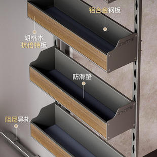 酷太高柜侧拉篮窄柜夹缝调料篮零食柜饮料柜大怪物多层高深侧拉篮