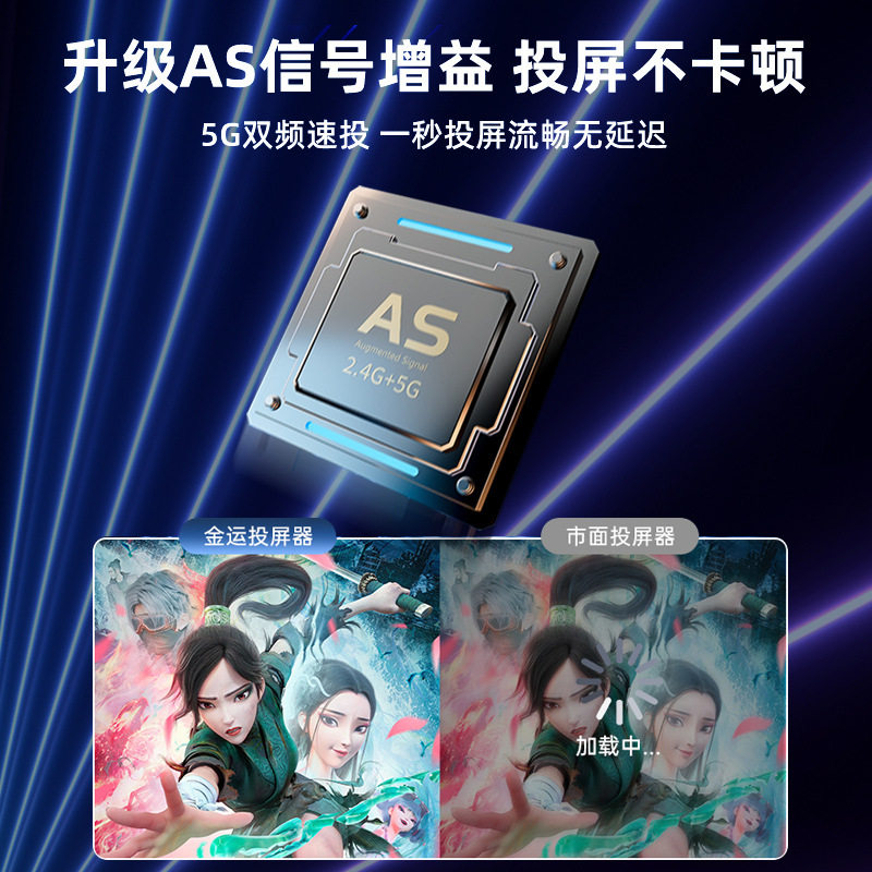 同屏器频无延迟手连电视投屏器超画质显示器