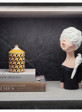 样板房客厅书柜软装饰品摆件创意家居工艺品仿真花浅盘Z