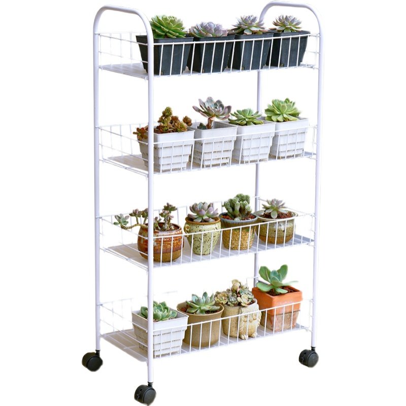 多肉花架可移动多层铁艺带轮置物架阳台户外室外室内落地式庭院子