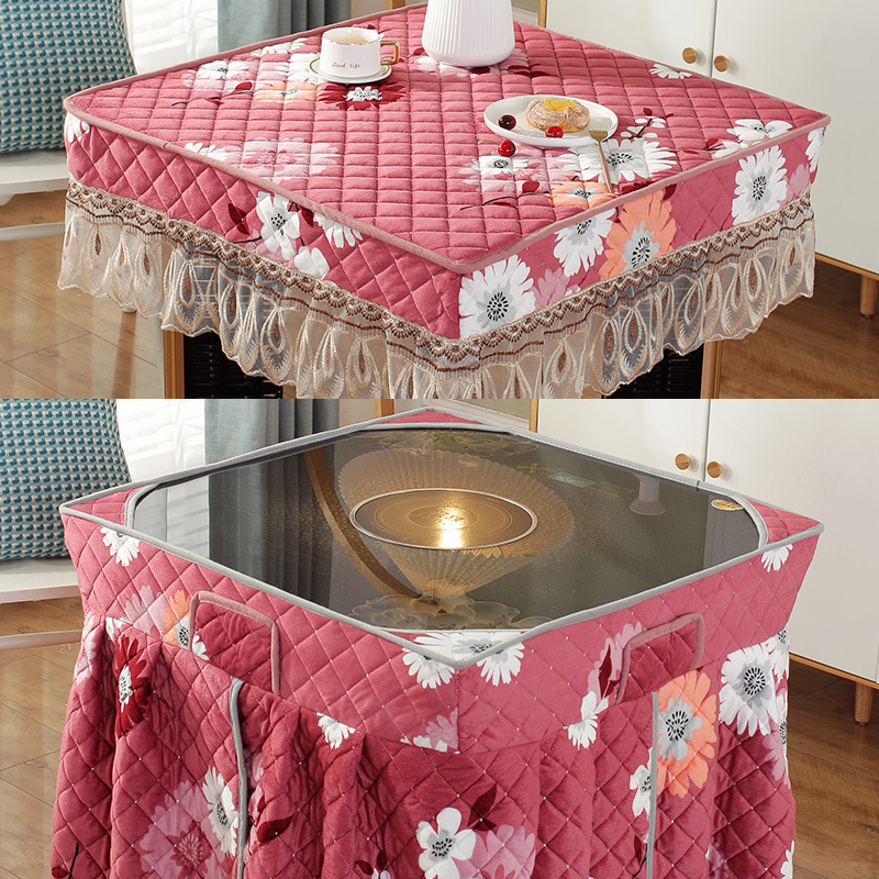 电炉罩烤火桌子罩长方形桌布套新款加厚加绒茶几火架被罩裙摆冬季