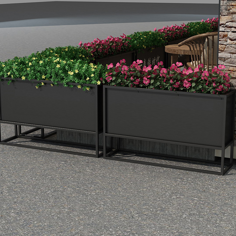 户外隔断花箱铁艺花架围栏餐厅商场售楼部栅栏落地长方形花槽定制