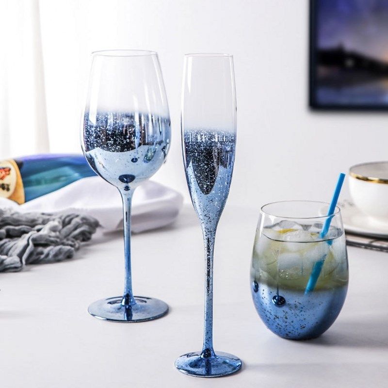 无铅星空水晶高脚杯红酒杯家用高颜值轻奢网红聚会葡萄酒杯香槟杯