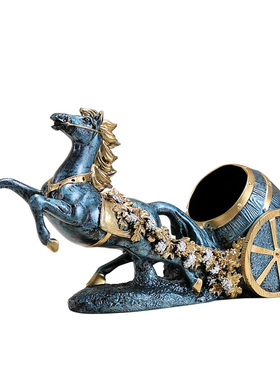 创意客厅红酒架摆件欧式家居酒柜装饰品酒架艺术品马摆设软装装饰