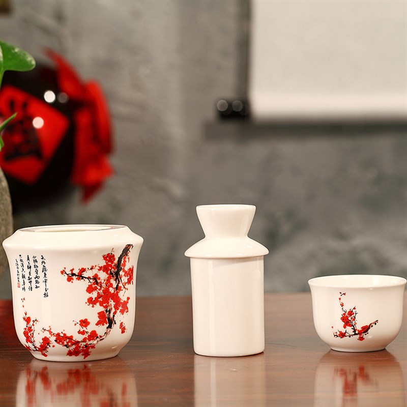 骨瓷温酒器 暖酒壶 温酒壶 烫酒壶 酒具 陶瓷温酒具酒杯 二两装