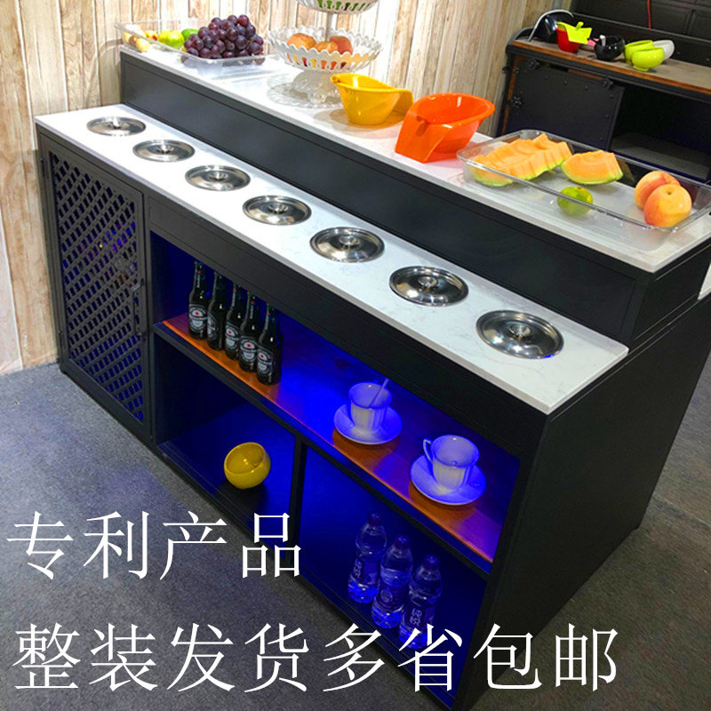 工业风火锅店自助调料台小料蘸料台柜商用餐厅沙拉台海底捞酱料台