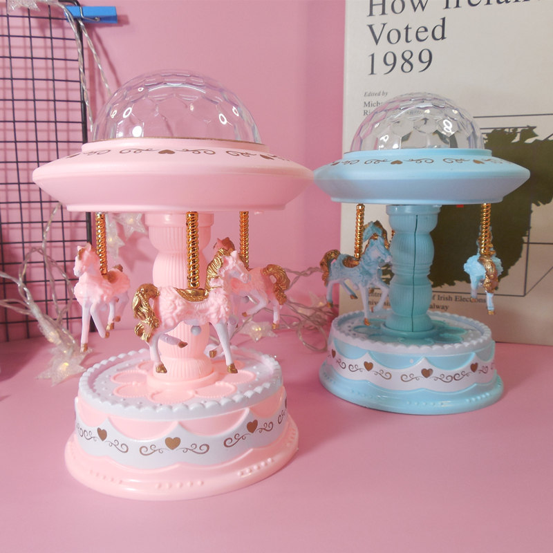儿童生日蛋糕装饰旋转木马音乐盒灯光投影八音盒生日蛋糕装饰摆件,家居饰品,音乐盒,淘宝优惠券,粉丝福利购,淘宝优惠卷