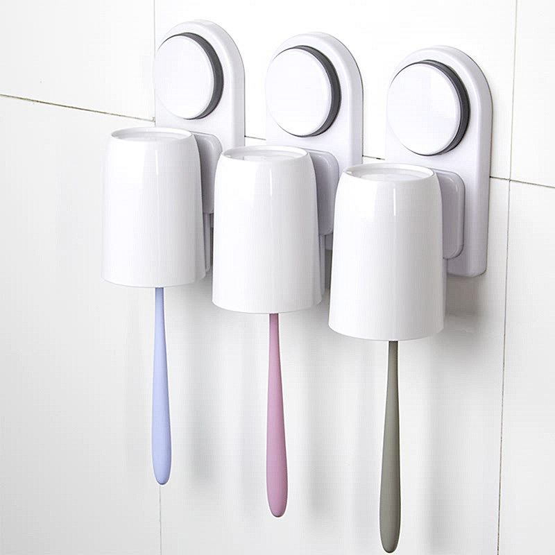 嘉宝吸盘式牙刷杯架 创意壁挂免打孔漱口杯 简约防尘刷牙杯套装,家庭/个人清洁工具,牙刷架/牙具座,淘宝优惠券,粉丝福利购,淘宝优惠卷