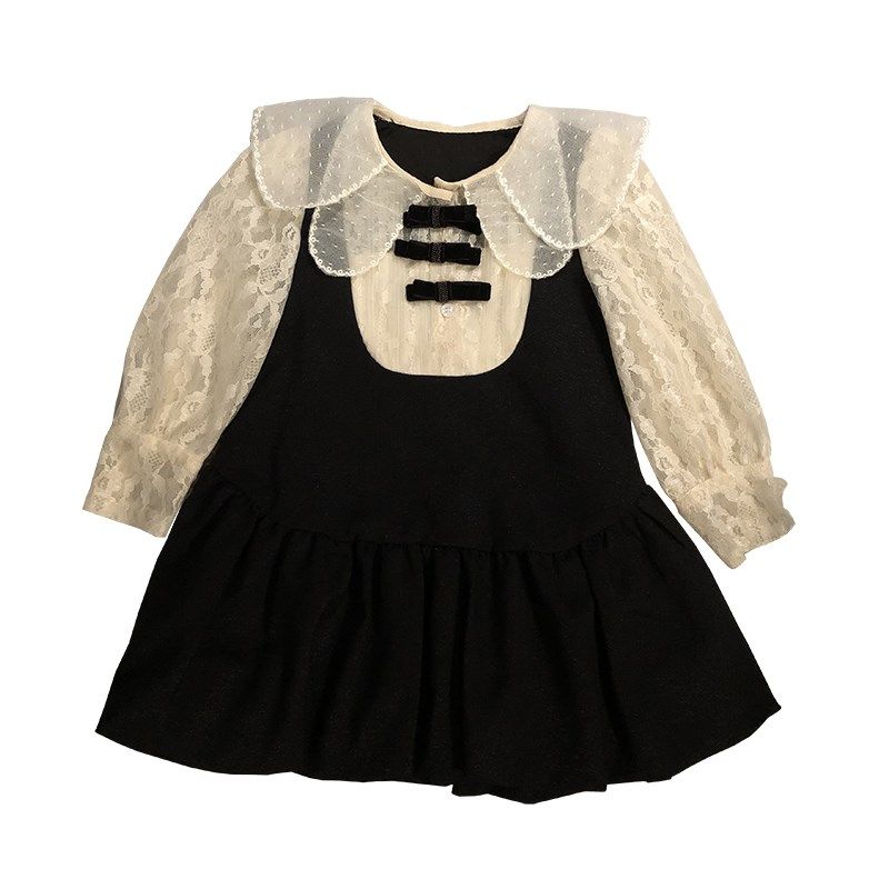 女童裙子2024新款时尚甜美生日公主裙长袖薄款儿童宝宝秋装连衣裙