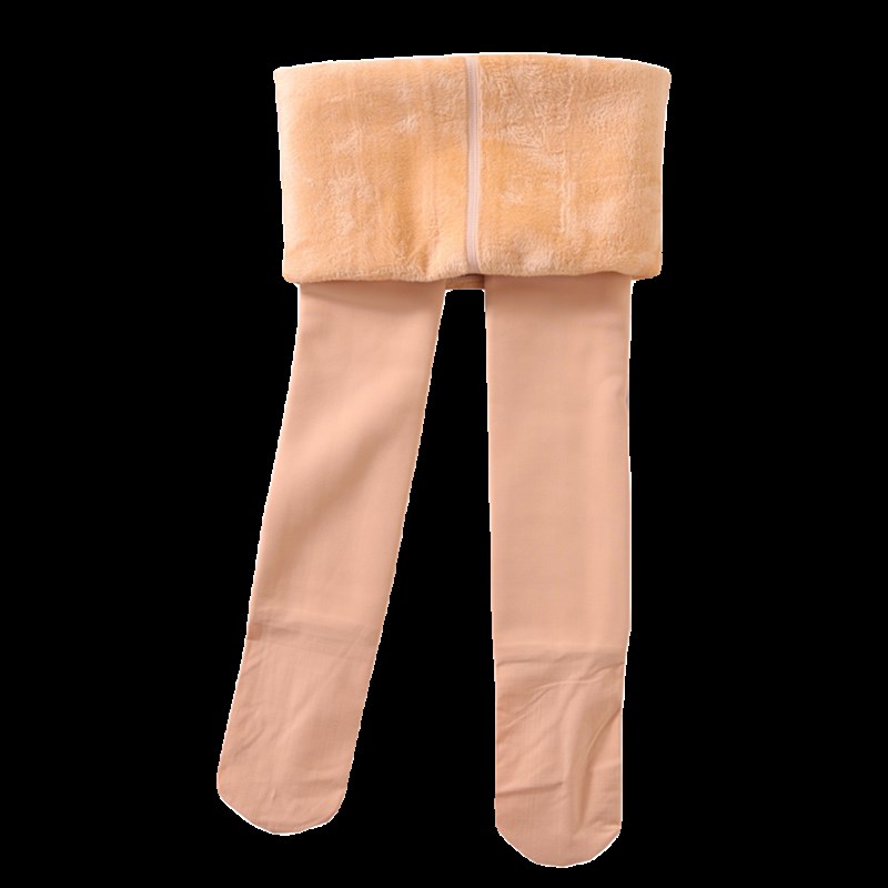 女童光腿神器春秋肉色加绒打底裤一体踩脚女孩肤色连裤袜加厚裤袜