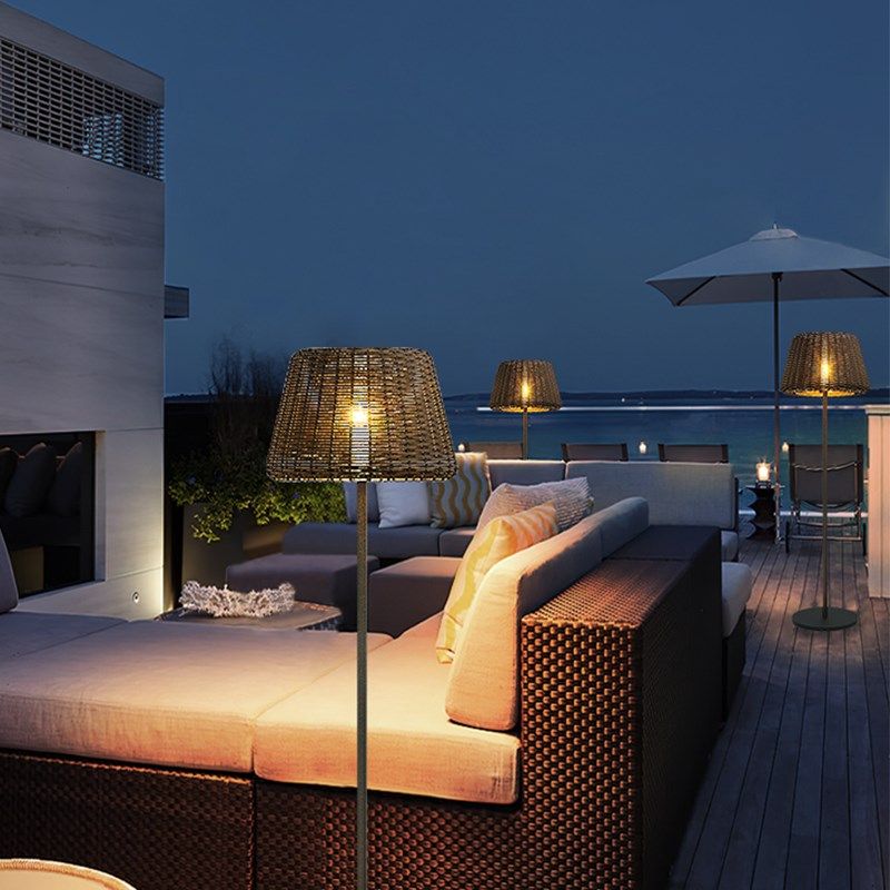 户外庭院灯露台花园藤艺落地灯插地草坪灯别墅园林台灯景观吊灯