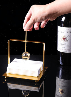 欧式简约浪漫餐厅纸巾盒KTV纸巾夹酒店不锈钢餐巾架吧台铁艺纸巾