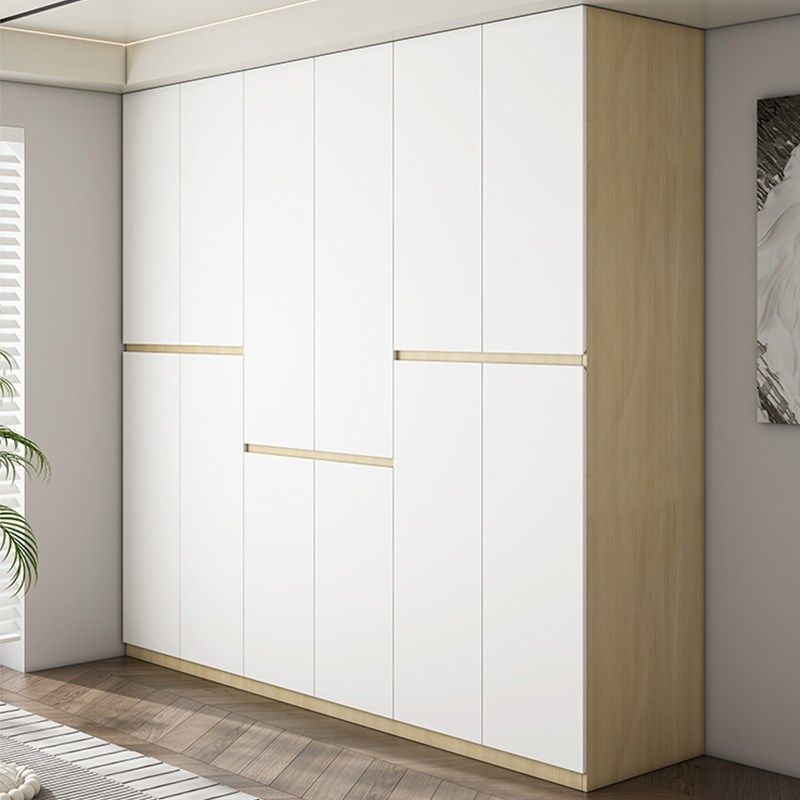 全挂式上下分段式免拉手衣柜卧室家用定制实木三四六门奶油风柜子,住宅家具,独立衣柜,淘宝优惠券,粉丝福利购,淘宝优惠卷