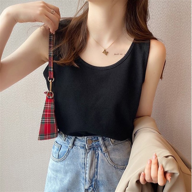 胖mm内搭背心女外穿t恤无袖针织上衣宽松大码打底衫薄款吊带200斤