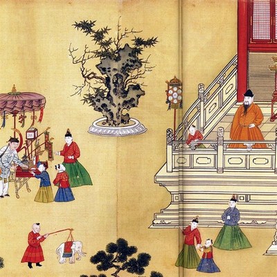 明宪宗元宵行乐图 国画 明代皇帝行乐图 人物画 防水宣纸绢布微喷