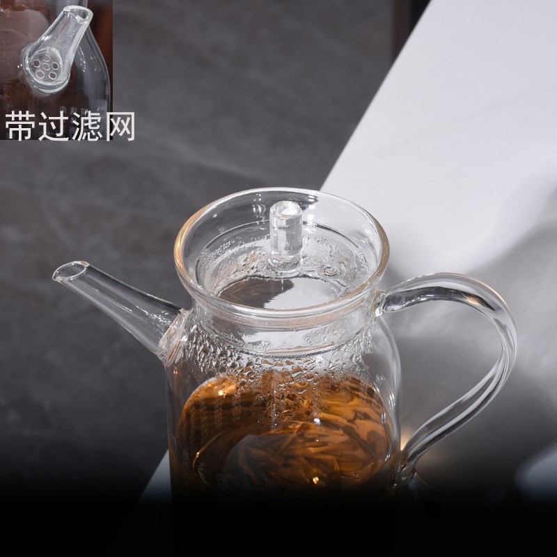 宋代执壶玻璃茶壶大悲咒心经药师咒六字明咒透明泡绿茶单壶泡水壶