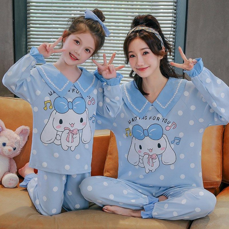 儿童睡衣纯棉春秋长袖公主亲子母女套装公主风卡通可爱女孩家居服,童装/婴儿装/亲子装,家居服套装,淘宝优惠券,粉丝福利购,淘宝优惠卷