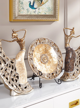 欧式装饰品摆件家居饰品 镂空版孔雀舞女 创意客厅电视柜酒柜玄关