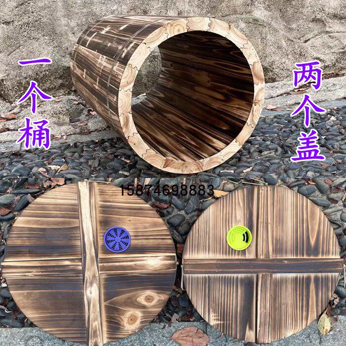 中蜂土养蜂箱圆桶蜂箱老式土养箱蜜蜂箱圆桶土蜂箱杉木诱蜂桶全