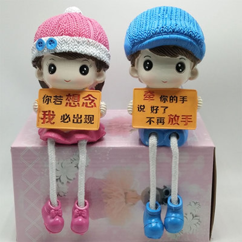 家居墙上装饰品小吊脚娃娃客厅电视酒柜工艺品摆设创意