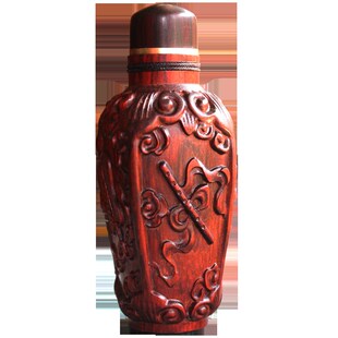 祥令德紫檀木质鼻烟壶葫芦纯手工红木吊坠手把件鼻药文玩天津特产