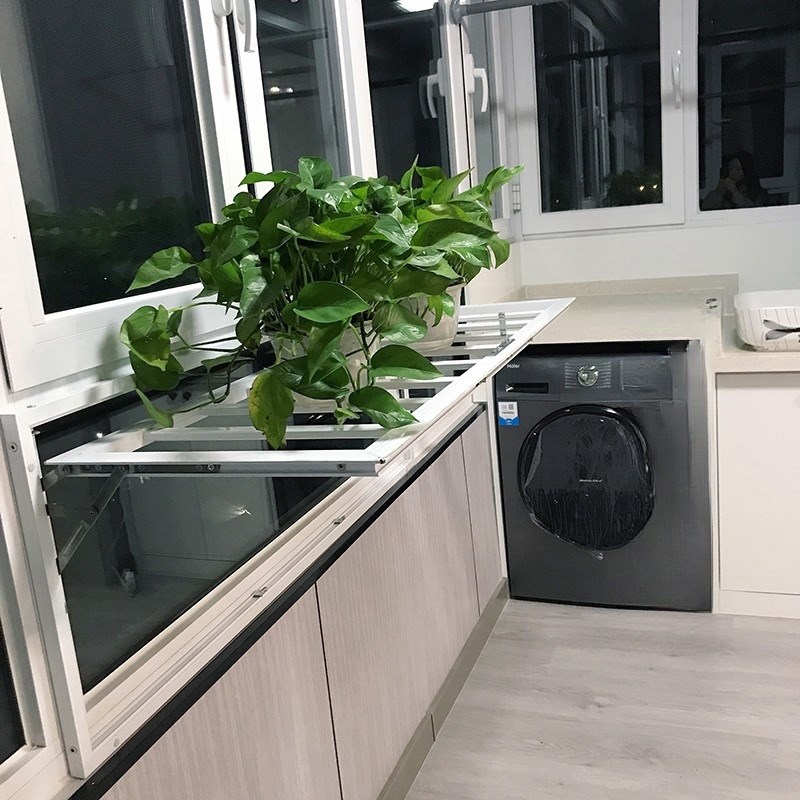 室内落地窗多功能折叠晾衣架阳台置物养花不占空间晾晒衣物被家用