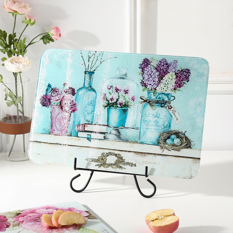 爱屋格林厨房菜板案板砧板家用多功能钢化玻璃切菜水果板大号面板