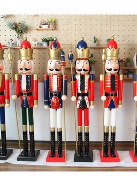 大型落地英伦胡桃夹子木偶士兵摆件商场店铺门口创意新年圣诞装饰