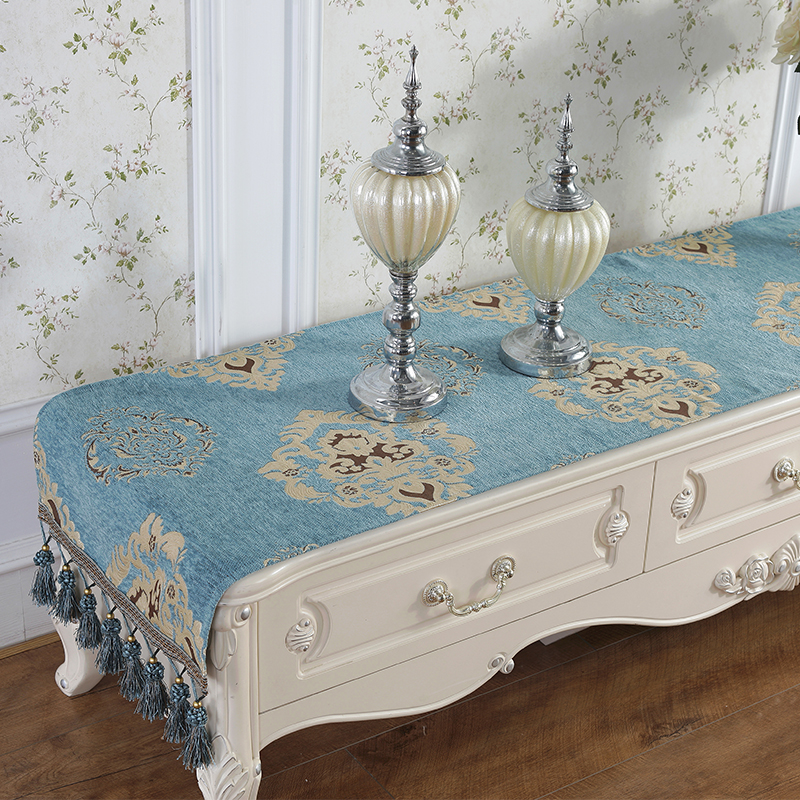 欧式长条电视柜桌布布艺长方形盖布客厅梳妆台鞋柜家用防尘盖巾罩