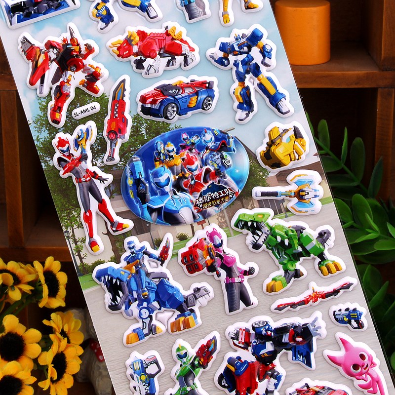 迷你特工队儿童立体卡通贴画幼儿园奖励小贴纸弗特赛米露西麦克斯