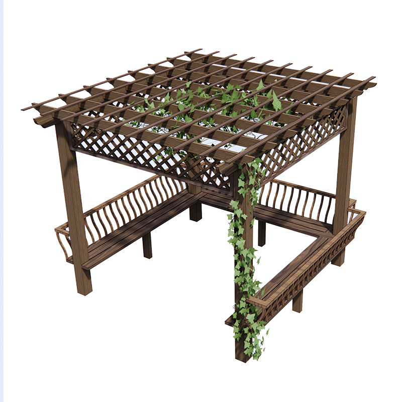 防腐木葡萄架户外樟子松碳化木爬藤花架别墅花园廊架庭院定制凉亭