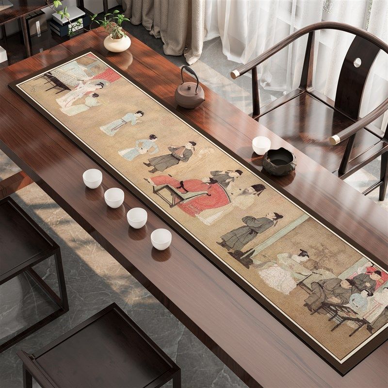 新中式桌旗茶桌保护垫布中国风禅意茶席吸水桌布茶几茶巾防水垫子,居家布艺,桌布,淘宝优惠券,粉丝福利购,淘宝优惠卷