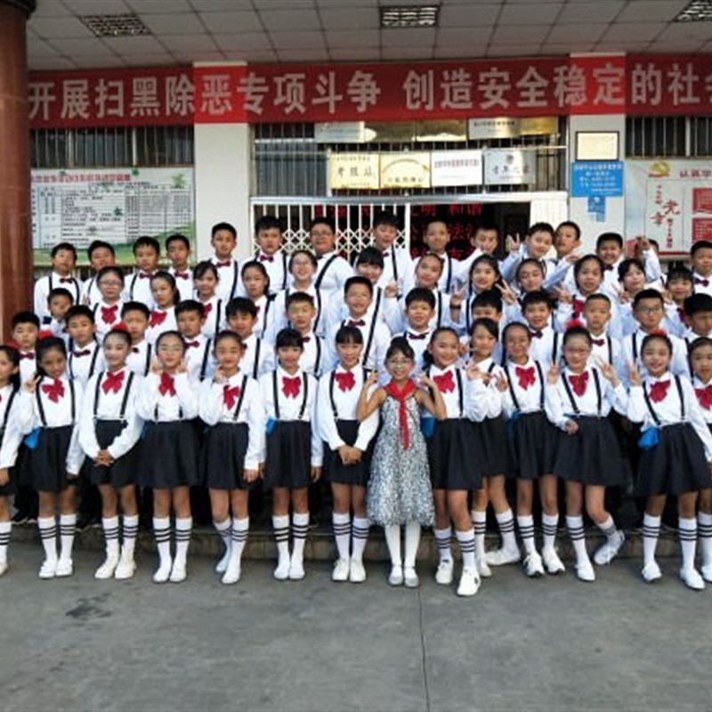 儿童合唱六一儿童节演出服男女童背带裤表演服幼儿中小学生大合唱