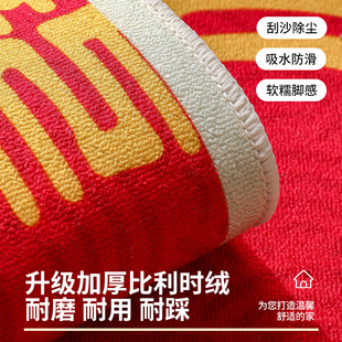 龙年入户门地垫防滑耐脏免洗地毯新年进门玄关卧室门口脚垫可裁剪