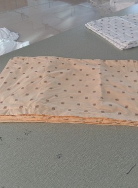 酒店 宾馆 印章花 白色米黄色 全棉涤棉 床单 床上用品纯棉图章花