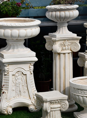 欧式罗马柱花园装饰庭院摆件花盆底座天使人物雕塑丘比特景观摆设