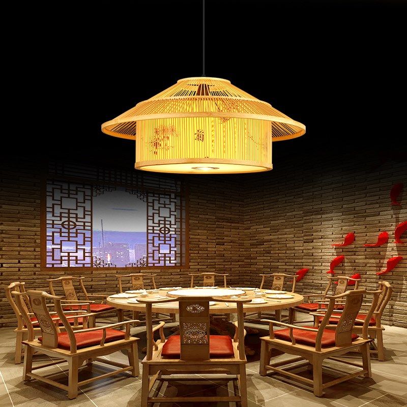 新中式饭店餐厅包间灯罩竹艺民宿火锅酒店专用灯具竹编吊灯带射灯,家装灯饰光源,酒店/宴会厅/餐饮吊灯,淘宝优惠券,粉丝福利购,淘宝优惠卷