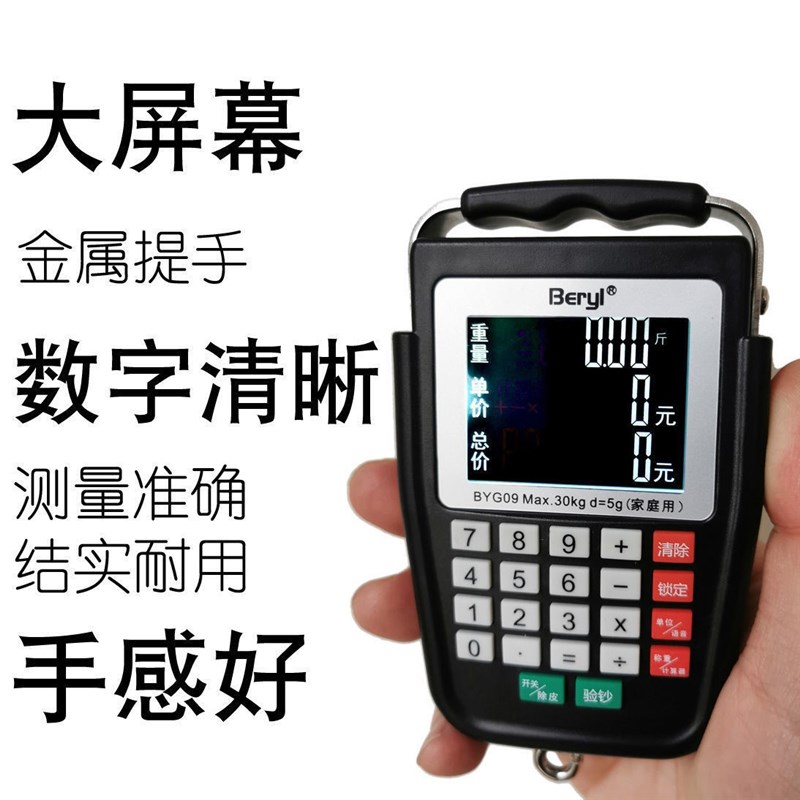带语音充电计价手提秤带卷尺勾秤快递秤钓鱼称便携钩称买菜秤迷你