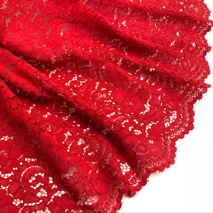 面料镂空连衣裙蕾丝料骨线立体波浪边布料 裙料服装 新款 蕾丝布料