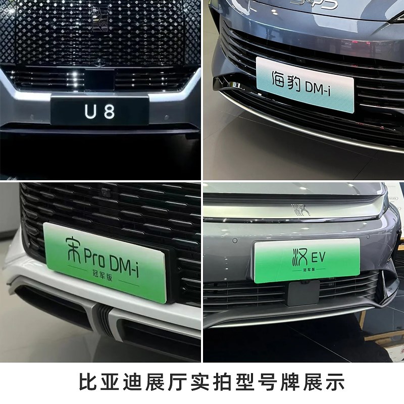 适用于比亚迪U8/汉/唐/秦海豚海鸥展厅车辆型号牌车展广告车铭牌