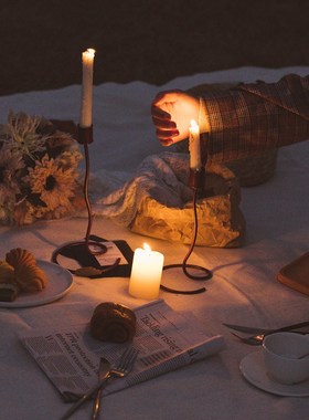 欧式 曲线 烛台摆件创意家居样板间摆饰铁艺民宿餐桌装饰拍摄道具