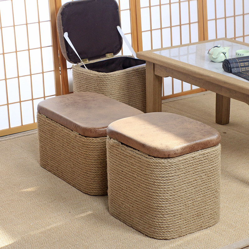 麻绳凳子矮凳收纳凳储物凳小凳子玄关门口换鞋凳长条凳家用沙发凳,住宅家具,矮凳,淘宝优惠券,粉丝福利购,淘宝优惠卷
